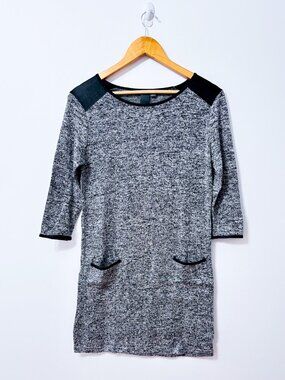 QUINN Grey Marled Knit Dress | Minimalist Casual | Small